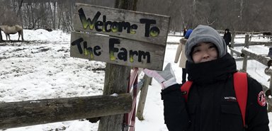 Students visit Circle R Ranch for horseback riding in Delaware, Ontario.