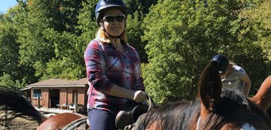 Horseback riding at Circle R Ranch in Delaware, Ontario.