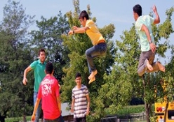 Bouncing at Clovermead Farm in Aylmer, Ontario.